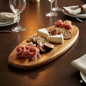 Oval Natural Wood Serving Board – Varnished