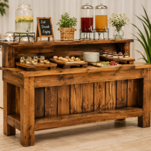 Rustic Wooden Buffet Display